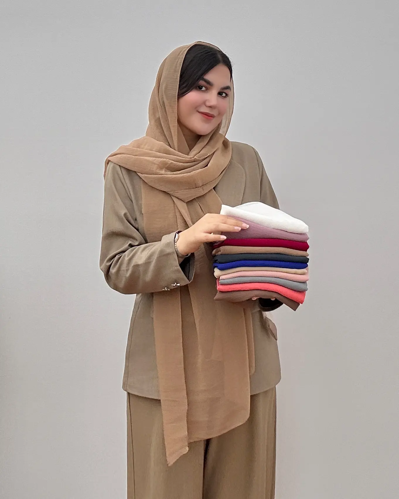 شال حریر شیشه ای طرح پفکی